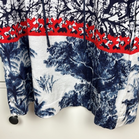 Custo Barcelona Navy and Red Leaf Print Sweater - L - Picture 2 of 12